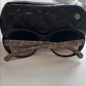 CHANEL | Accessories | Chanel Tweed Black Oval Sunglasses  display picture 1